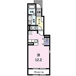ガーデンハーモニーB ワンルームの間取図画像