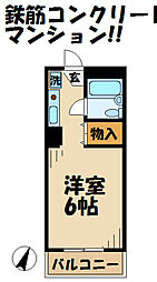 ストークレジデンスナカザワ 1Kの間取図画像