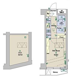 ブライズ新宿中井 1SKの間取図画像