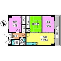 アベニュー若久 3LDKの間取図画像