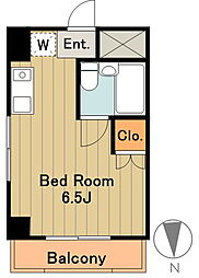 京王相模原線 南大沢駅 徒歩15分の賃貸マンション 3階ワンルームの間取り