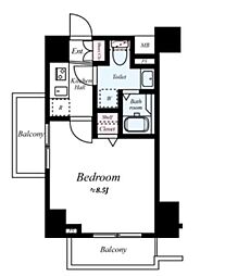 ガリシアグランデ江戸川橋 6階1Kの間取り