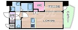 プレサンス江坂ベルフィーヌ 1LDKの間取図画像