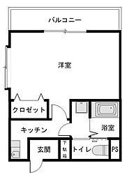 サンマウント京王橋本 2階1Kの間取り