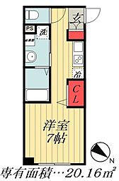 都営新宿線 瑞江駅 徒歩10分の賃貸アパート 2階1Kの間取り