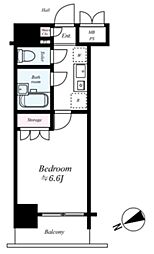 メインステージ大森東 4階1Kの間取り