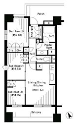 パークアクシス大塚 3LDKの間取図画像