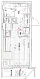 ヴォーガコルテ笹塚アジールコート 10階1Kの間取り