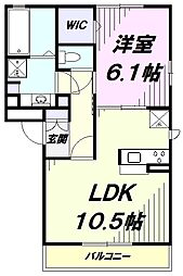 ネフェルタリ 1LDKの間取図画像
