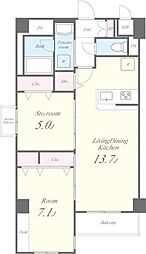 ガーデンコートA西高島平 1階1SLDKの間取り