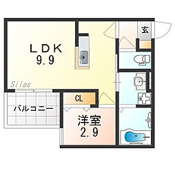 robot　home　向島本丸町 2階1LDKの間取り