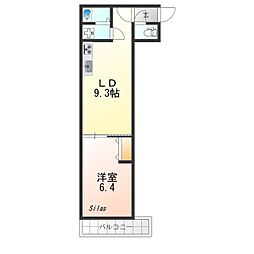 Mirei 烏丸五条 2階1LDKの間取り