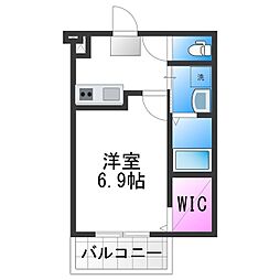 フジパレス山之内ノース 1Kの間取図画像