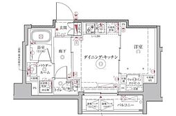 クレイシアIDZ王子アーバンヒルズ 3階1DKの間取り