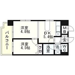 イトーピア天神東 2DKの間取図画像