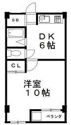 ステイエム高島平 2階1DKの間取り