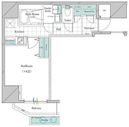 ガリシア大塚South 1階1Kの間取り