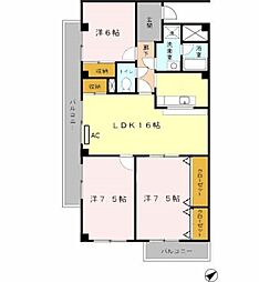 オリオノハイム2 3LDKの間取図画像