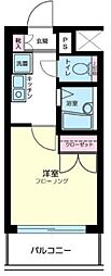 ヴェルト目黒西 1Kの間取図画像