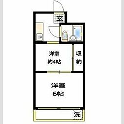 常盤ハイツ 2階2Kの間取り