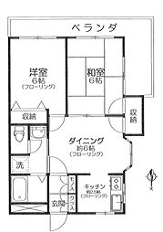サンハウス桜台 2階2DKの間取り