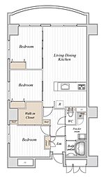 東京メトロ丸ノ内線 茗荷谷駅 徒歩10分の賃貸マンション 4階3LDKの間取り