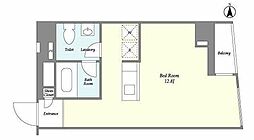 エスタート等々力 4階ワンルームの間取り