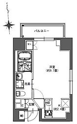 ラドゥセール東神田 ワンルームの間取図画像