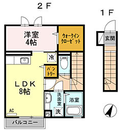 エトワール平山 1LDKの間取図画像