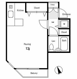 BelAirGarden10 ワンルームの間取図画像