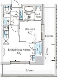 パークアクシス柏の葉 1LDKの間取図画像