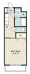 クラージュ 1DKの間取図画像