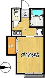 東急田園都市線 宮前平駅 徒歩5分の賃貸アパート 1階1Kの間取り