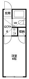 M&Kハイツ 1Kの間取図画像