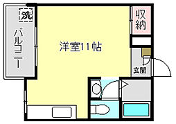 サラーレ新町 ワンルームの間取図画像