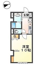 イーストフェザー 1Kの間取図画像