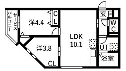 ディーズバリエ中野サクラレジデンス 2LDKの間取図画像