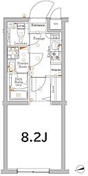 XEBEC経堂 3階1Kの間取り