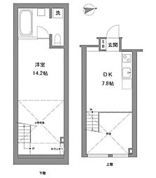 ラグゼナ東高円寺 1DKの間取図画像