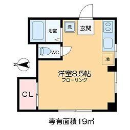 石田コーポ 3階ワンルームの間取り