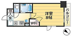 エステムコート三宮山手IIソアーレ 2階1Kの間取り