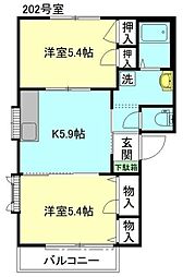 ガーデンハイツ 2Kの間取図画像