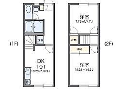 レオパレスヴァルト 2DKの間取図画像