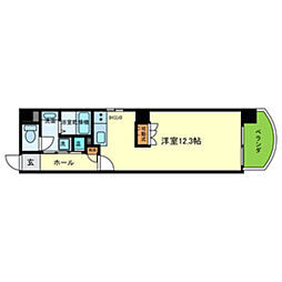 COSMO　V 4階ワンルームの間取り