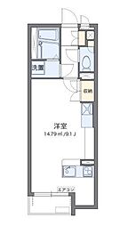 レオパレスミランダカーサ ワンルームの間取図画像