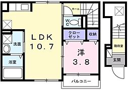 メゾン ノブレス 2階1LDKの間取り