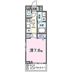 ヒカルサさいたま吉野 1Kの間取図画像
