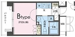 ガレリア東新宿 3階1Kの間取り