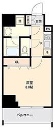 リテラス大島 1Kの間取図画像