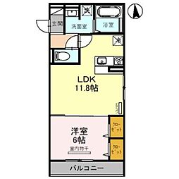 グランツ馬場町 1LDKの間取図画像
